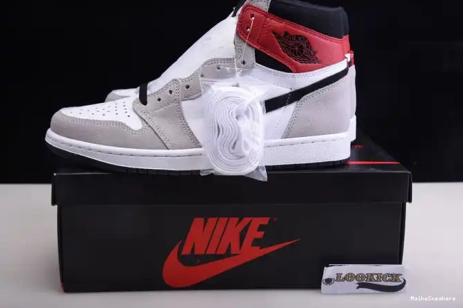 MaikeSneakers Grey Air Jordan 1 OG High Smoke Light 555088-126 0429